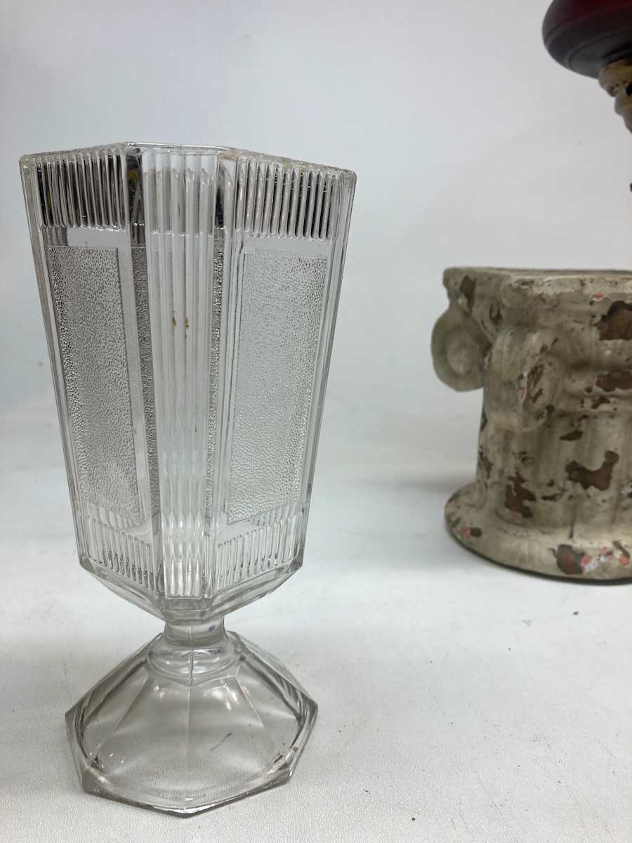 19th century EAPG clear glass spooner 