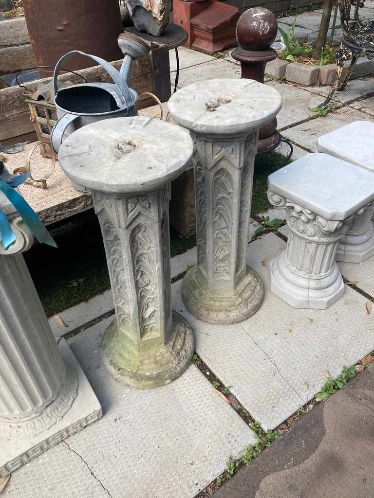 Garden cement  tall ornate column 