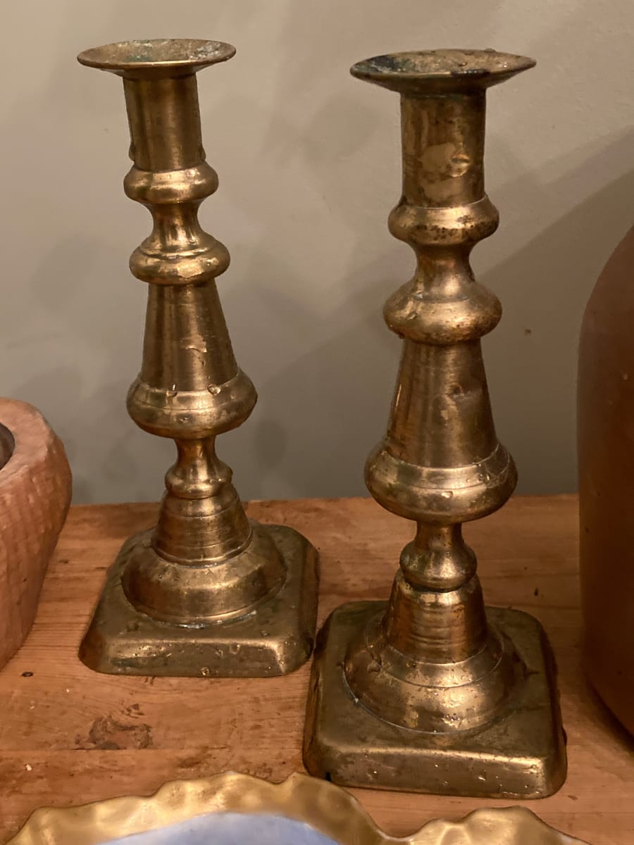 Pair of 19th century brass candlesticks 