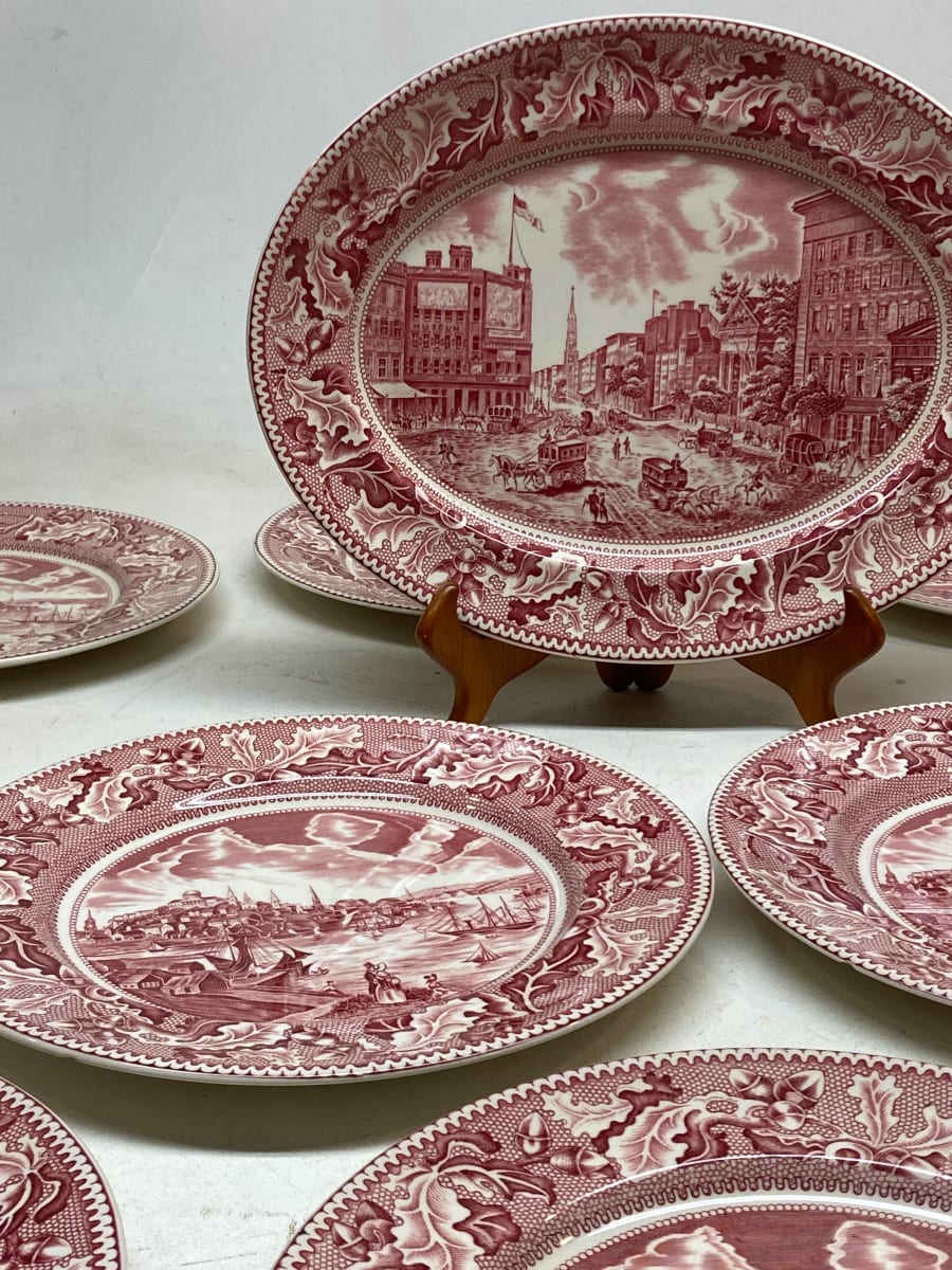 Red and white platter 