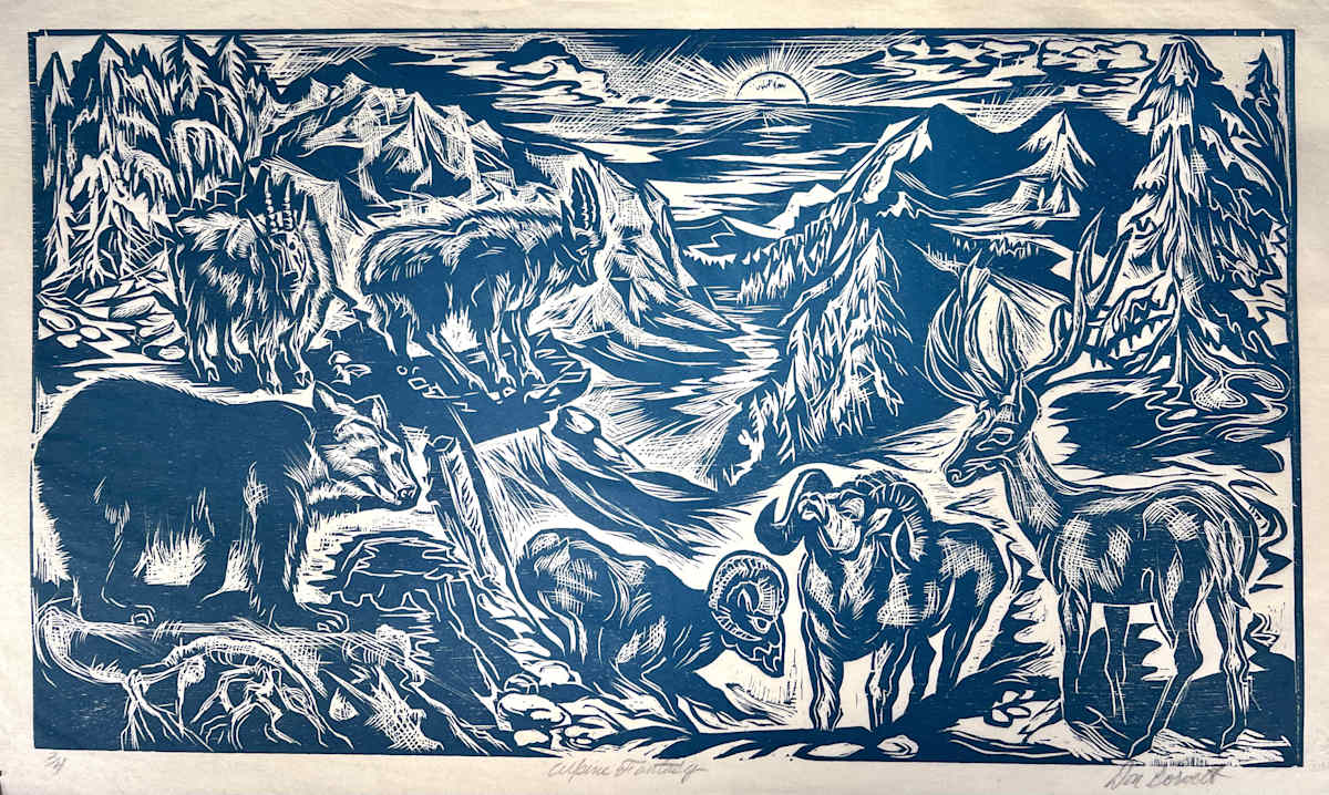 Alpine Fantasy - Blue ink - 2/4 by Don Gorvett