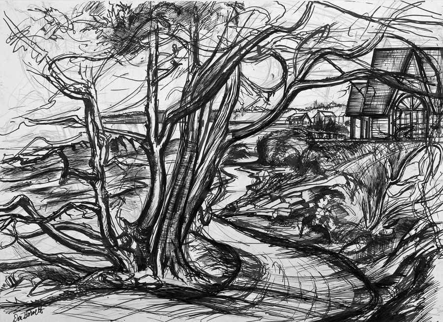 Cedar Tree on the Marginal Way by Don Gorvett, Image 1.