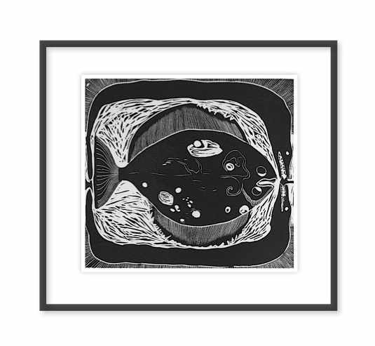 Flounder, 1967, FRAMED #4 by Don Gorvett 