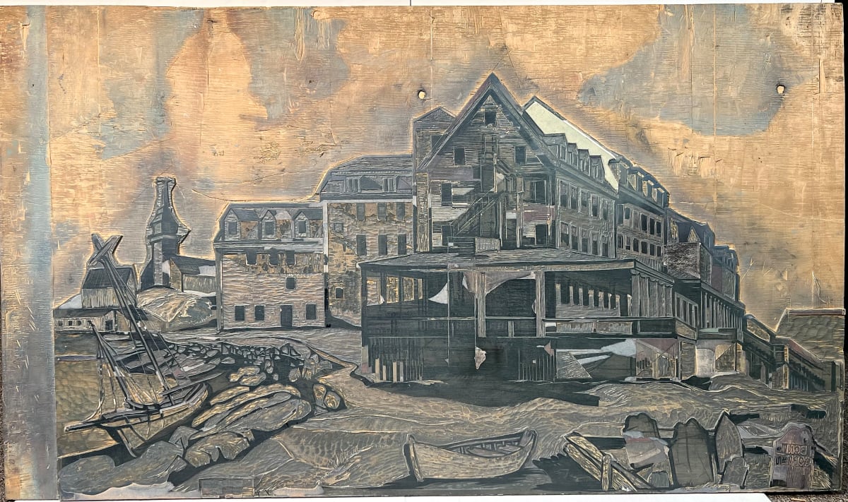 Phantom Ships, The Oceanic, Star Island, Woodblock by Don Gorvett 