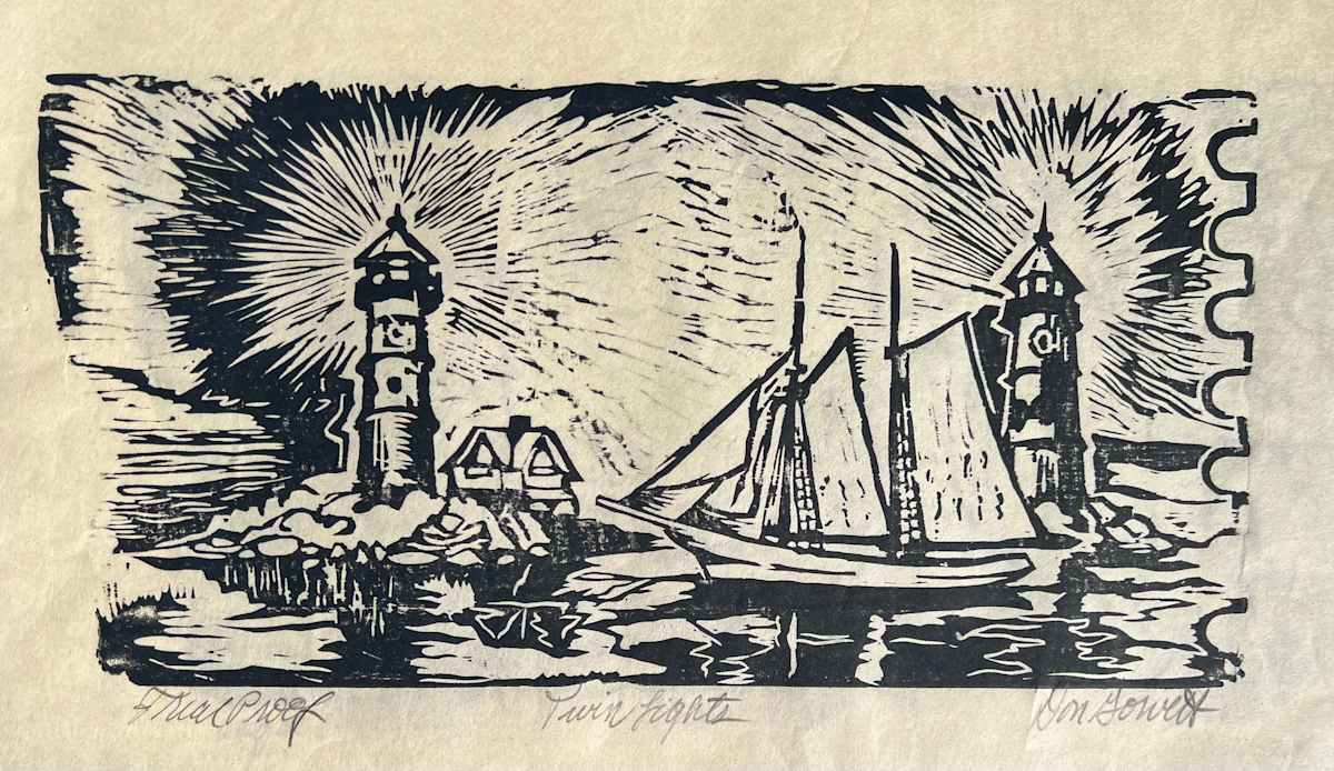 Twin Lights - Trial proof - Proof 3 Proof  (copy) Proof 4 by Don Gorvett