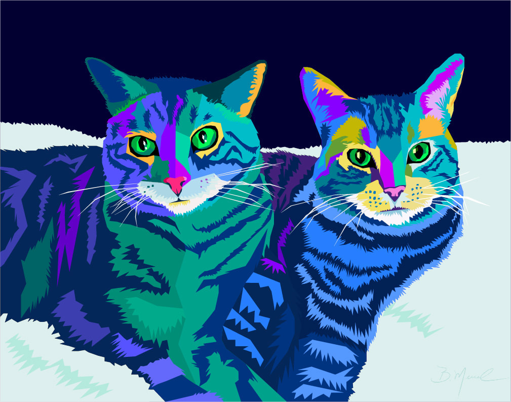 Digital Pet Portrait Commission by Bernice Merced 