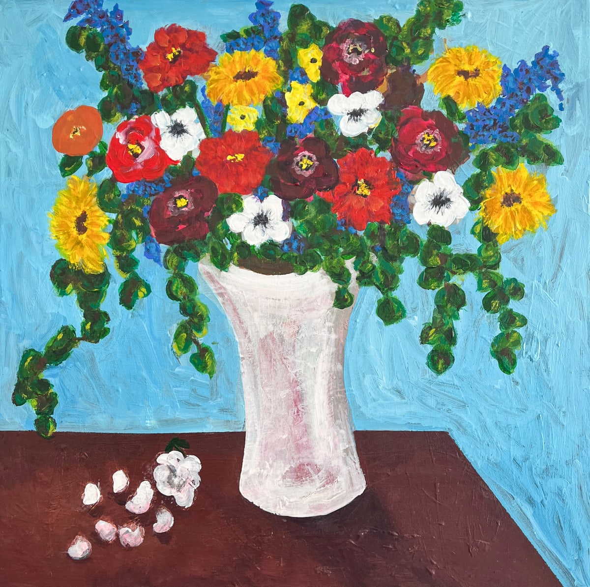 White Opium Poppies in a Royalist Bouquet by Stephanie Fuller 