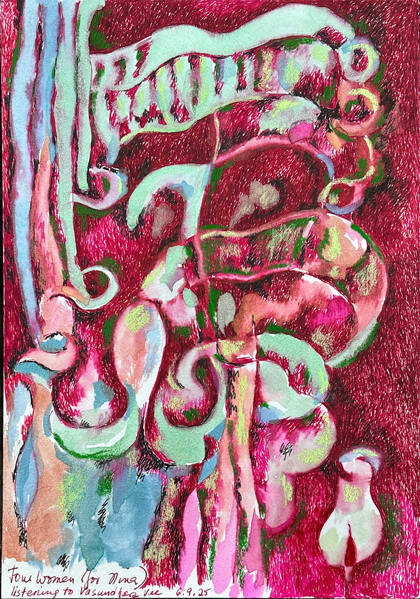 Four Women_Listening to Vasundhara Vee, Zari Harat by Zari Harat, Image 1.