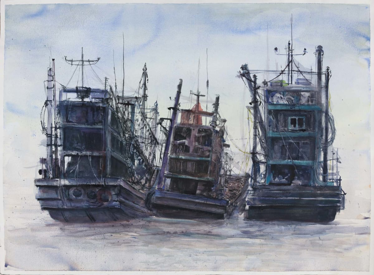 Three Fishing Boats Myeik by Stefani Peter 