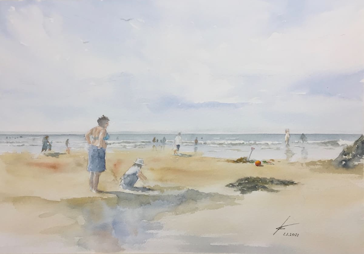 Playing in the Sand by Ian Clements, Image 1.