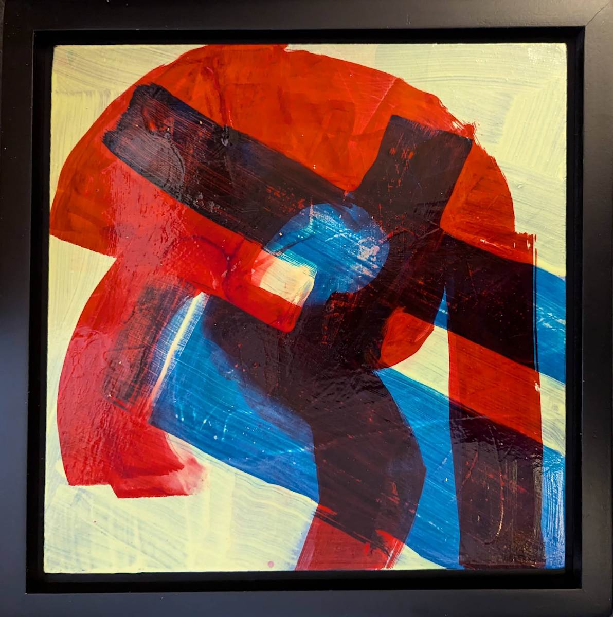 Ubermensch by Alison P Darrow  Image: In black wood floater frame.