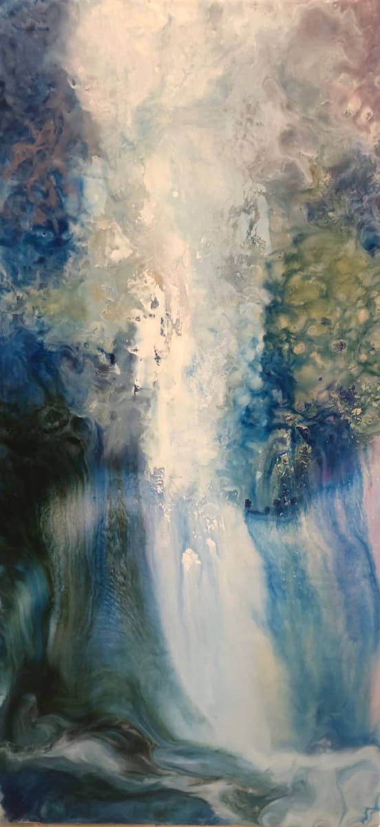 Encaustic Waterfall by Julia Ross 