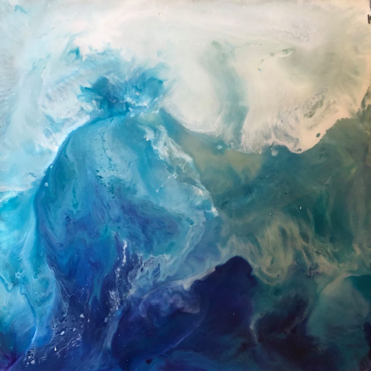 Encaustic Oceans I by Julia Ross 