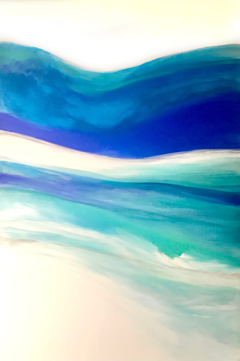 The Keys to Joy by Julia Ross  Image: Soothing lines both deep and bright create the sensation of gentle drifting in this simple seascape inspired by the Florida Keys.
