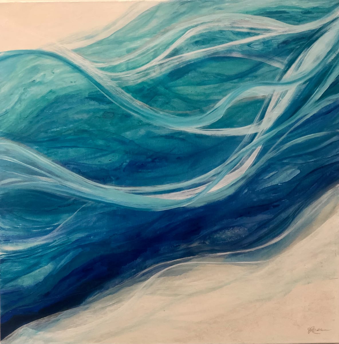 Sea Glass Abstract Painting by Julia Ross 