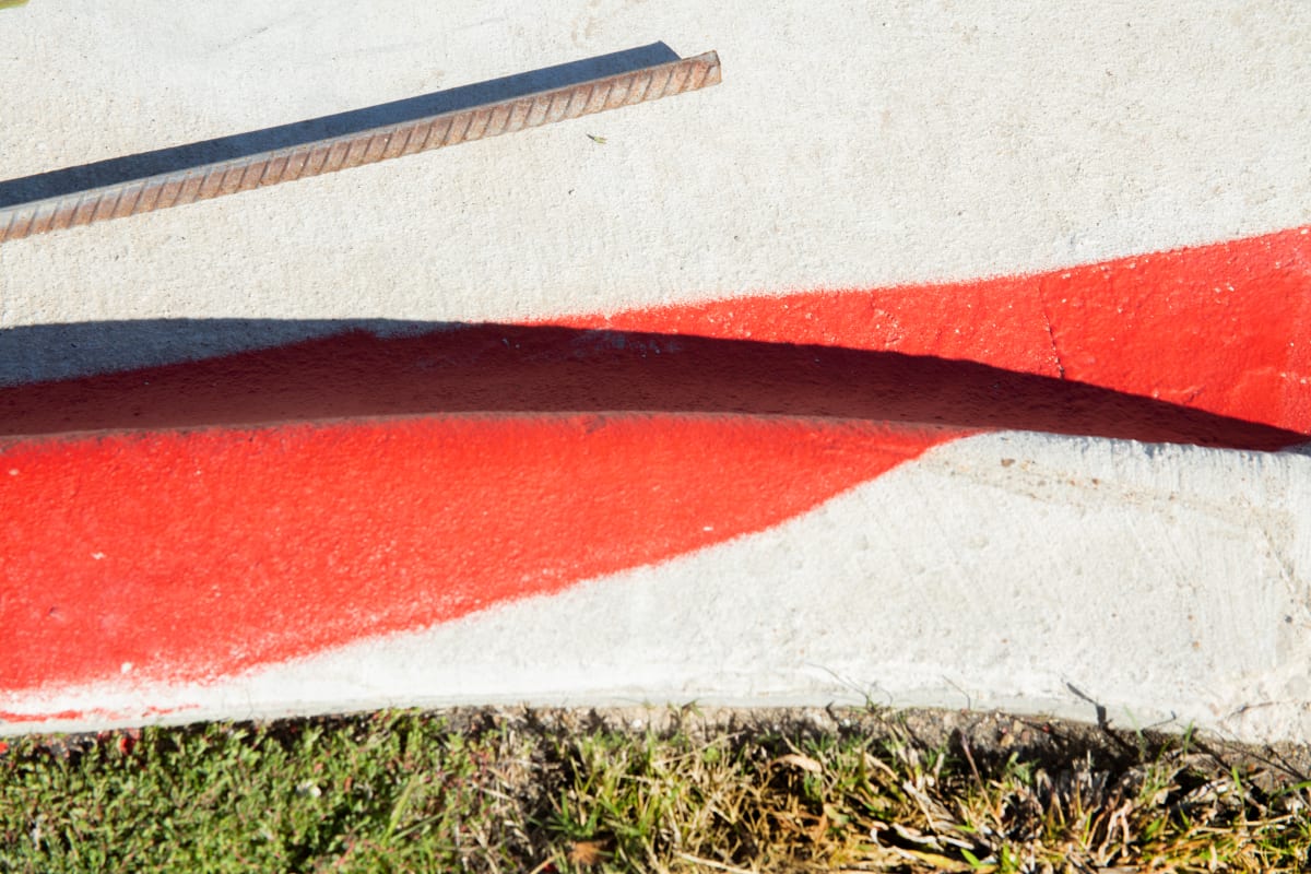 Red Curb and Rebar 
