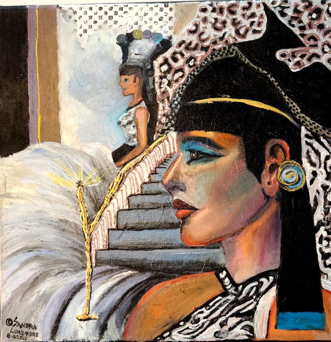 “Fierce and Poised”  Egyptian Stairway to Mysteries by Sandra Longmore  Image: Egyptian Mysteries
