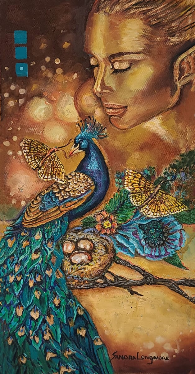 Golden Peacock by Sandra Longmore 