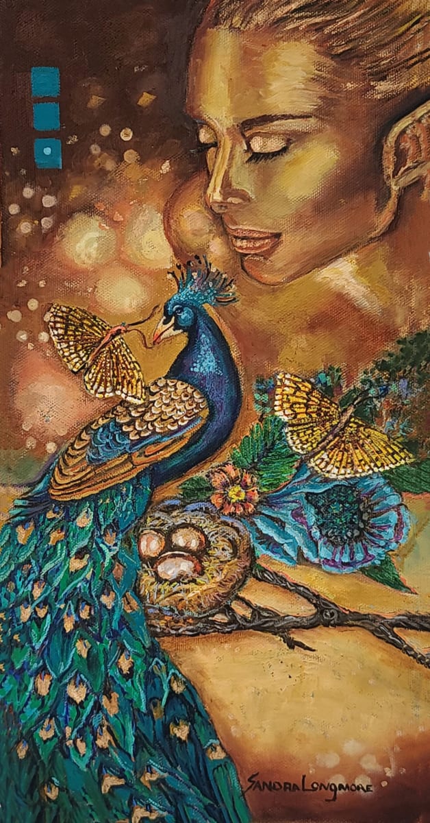Golden Peacock by Sandra Longmore 