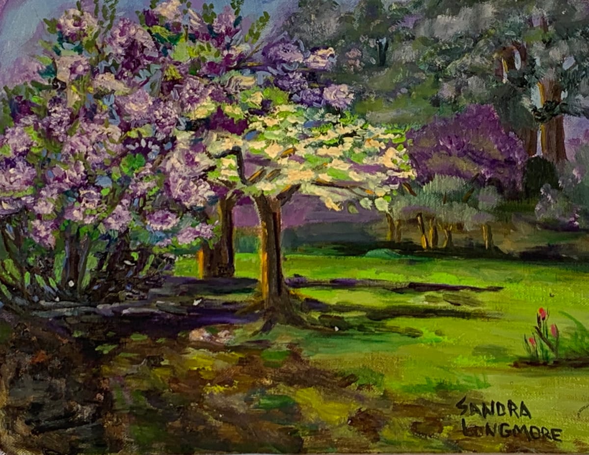 Hulda Klager Lilac Garden Plein-Air Painting 