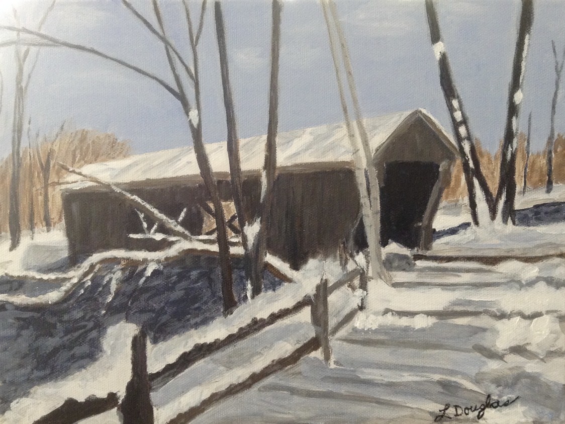 Covered bridge, Quinebaug River by Louise Douglas 