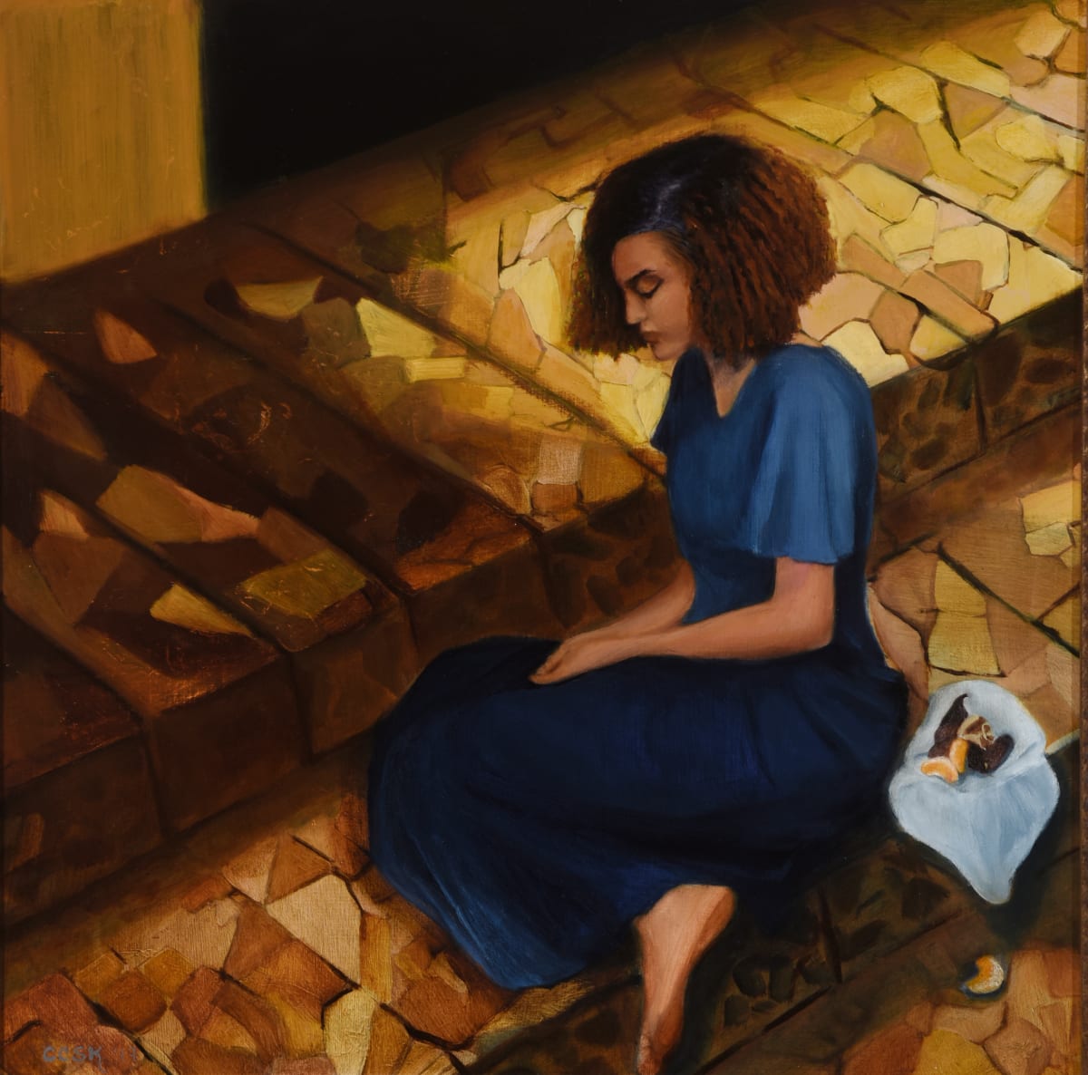 Hannah on the Temple Steps, Image 1.