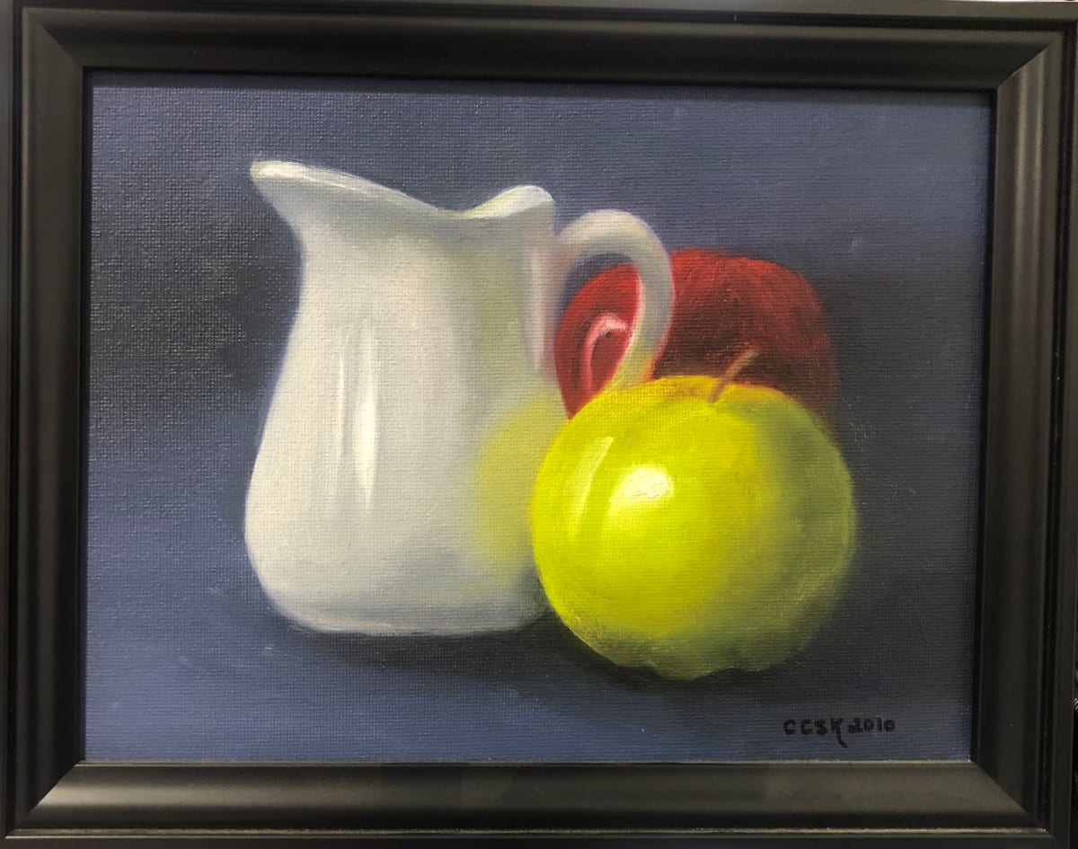 White Pitcher and  Apples by Carolyn Kleinberger  Image: Atelier