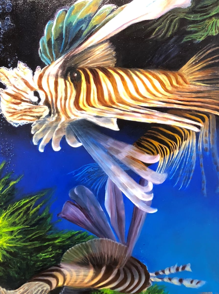 Swimming Lionfish by Carolyn Kleinberger 