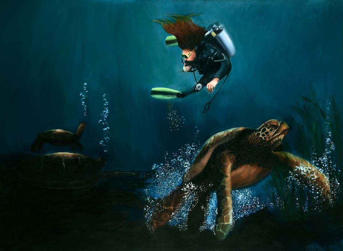 Swimming With Turtles by Carolyn Kleinberger , Image 1.