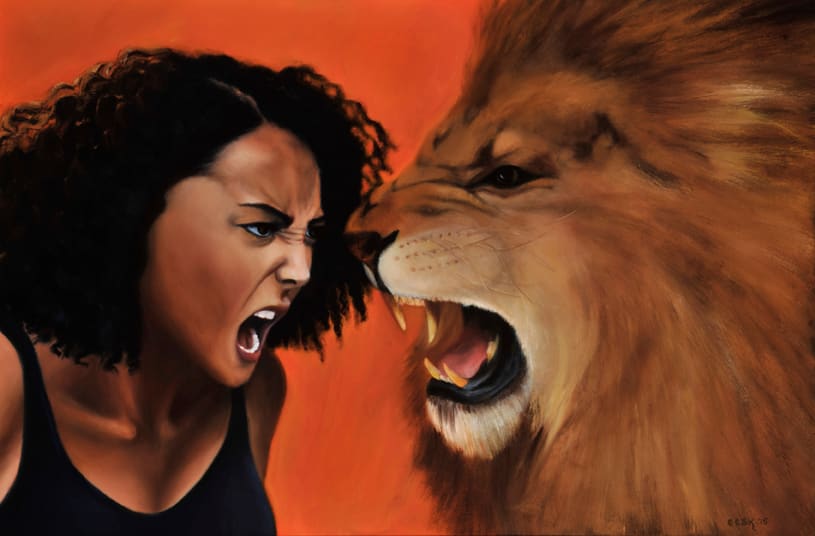 Fearsome and Fearless by Carolyn Kleinberger  Image: A study in strength provoked