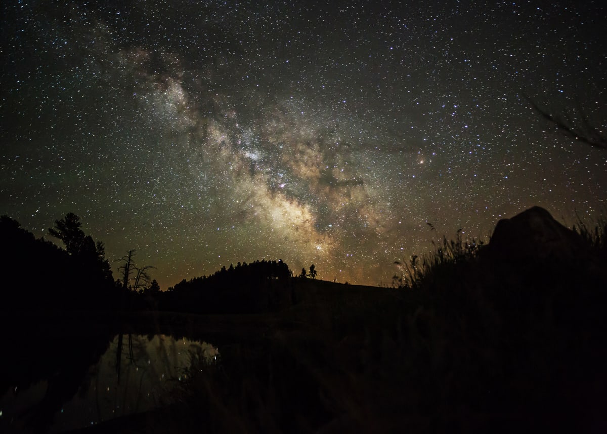 Custer State Park Milky Way by Randy Halverson  Image: “I love the way the Milky Way looks, but you don’t really get to see it this way with the naked eye. This photo was shot in June at Custer State Park, and the long exposure allows for a seldom-seen perspective.”