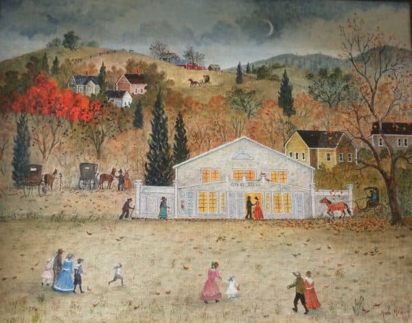 Gathering by Ann Hardy  Image: Small, landscape paintings of the rural life in fall and winter seasons