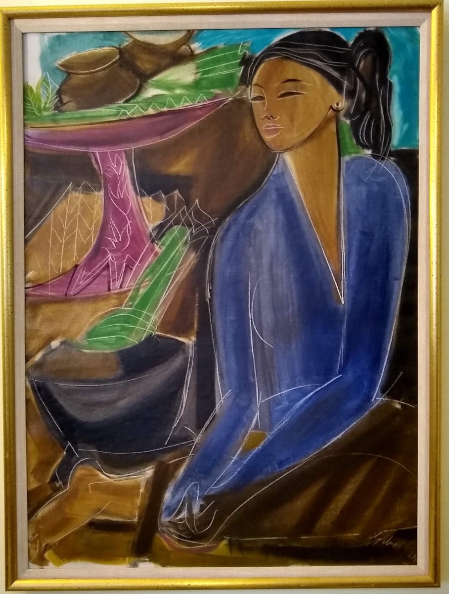 Balinese Woman at a festival, Indonesia by Helen A Schreider 