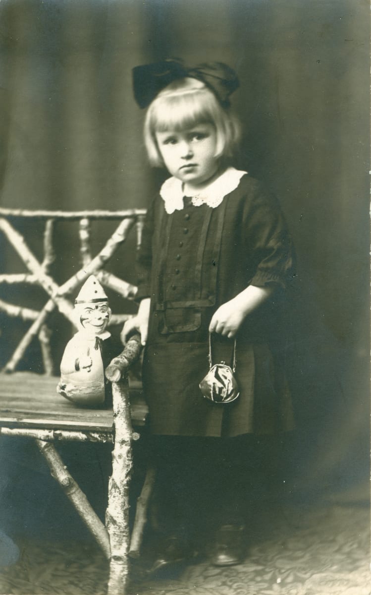 Little Girl with Purse and Clown by Unknown 