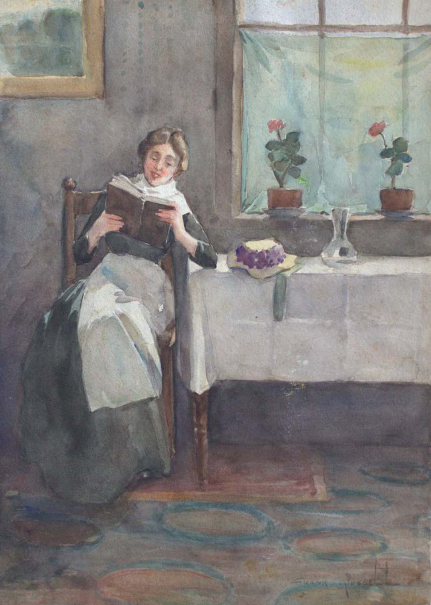 Reading by the Window by Frank Russell, Image 2.