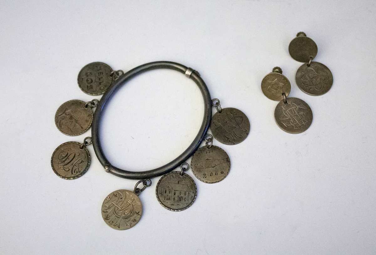 Love Token Bracelet and Earrings by Unknown, United States, Image 1.