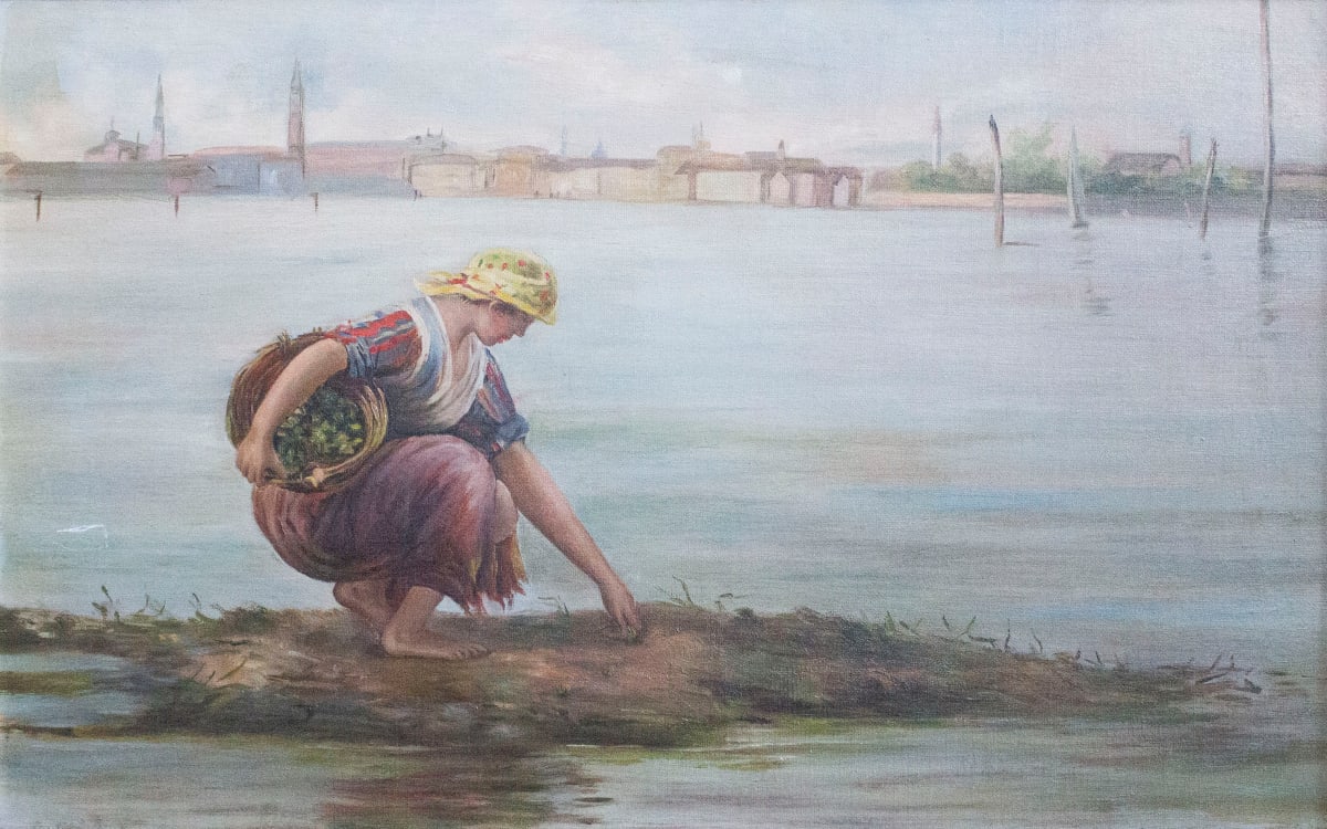 Gathering Mussels at Low Tide by Unknown, Image 1.