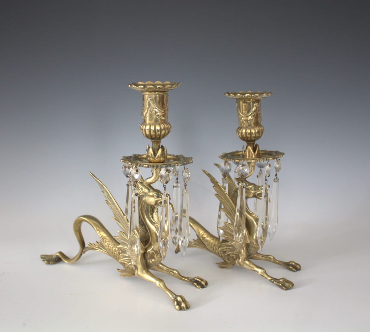 Wyvern Candlesticks by Unknown, Image 1.
