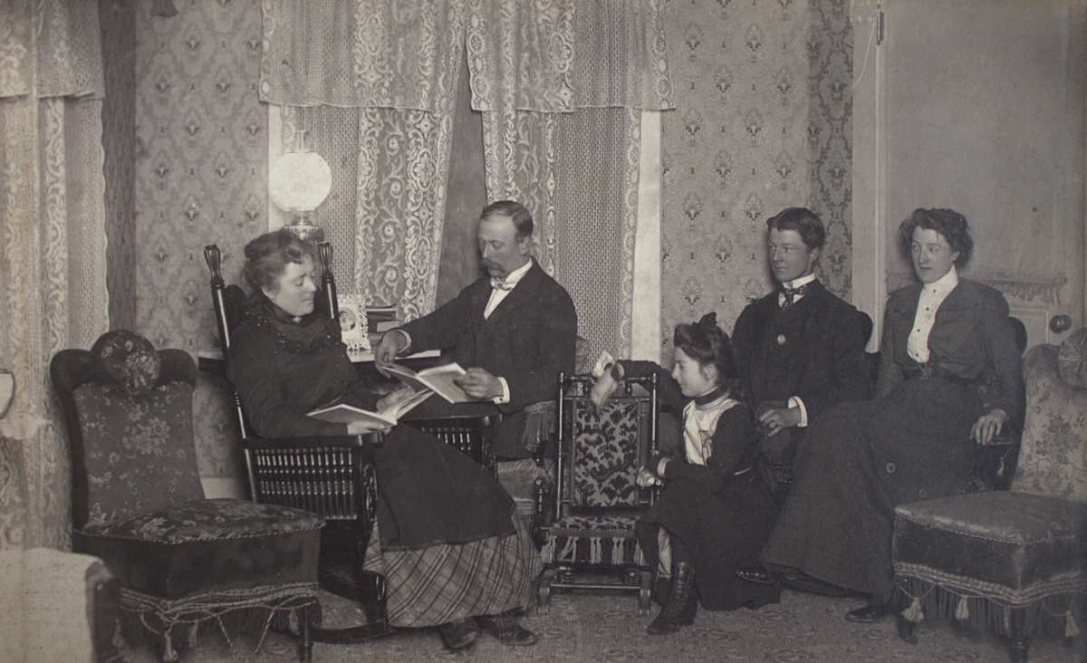 Parlor Reading by George DeWitt, Image 1.