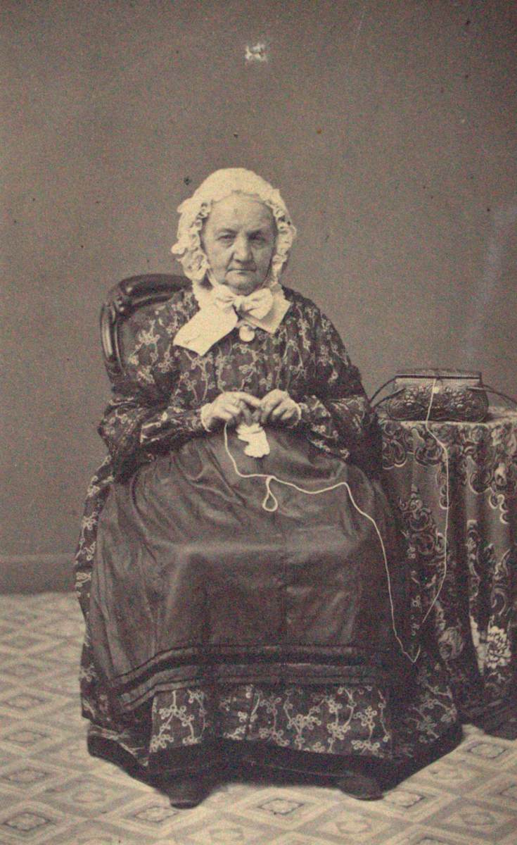 Woman Crocheting by Merz & Ulrich, Image 2.