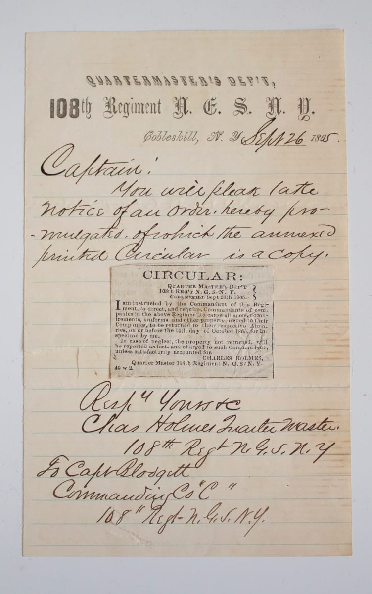 Memo by New York National Guard, Image 1.