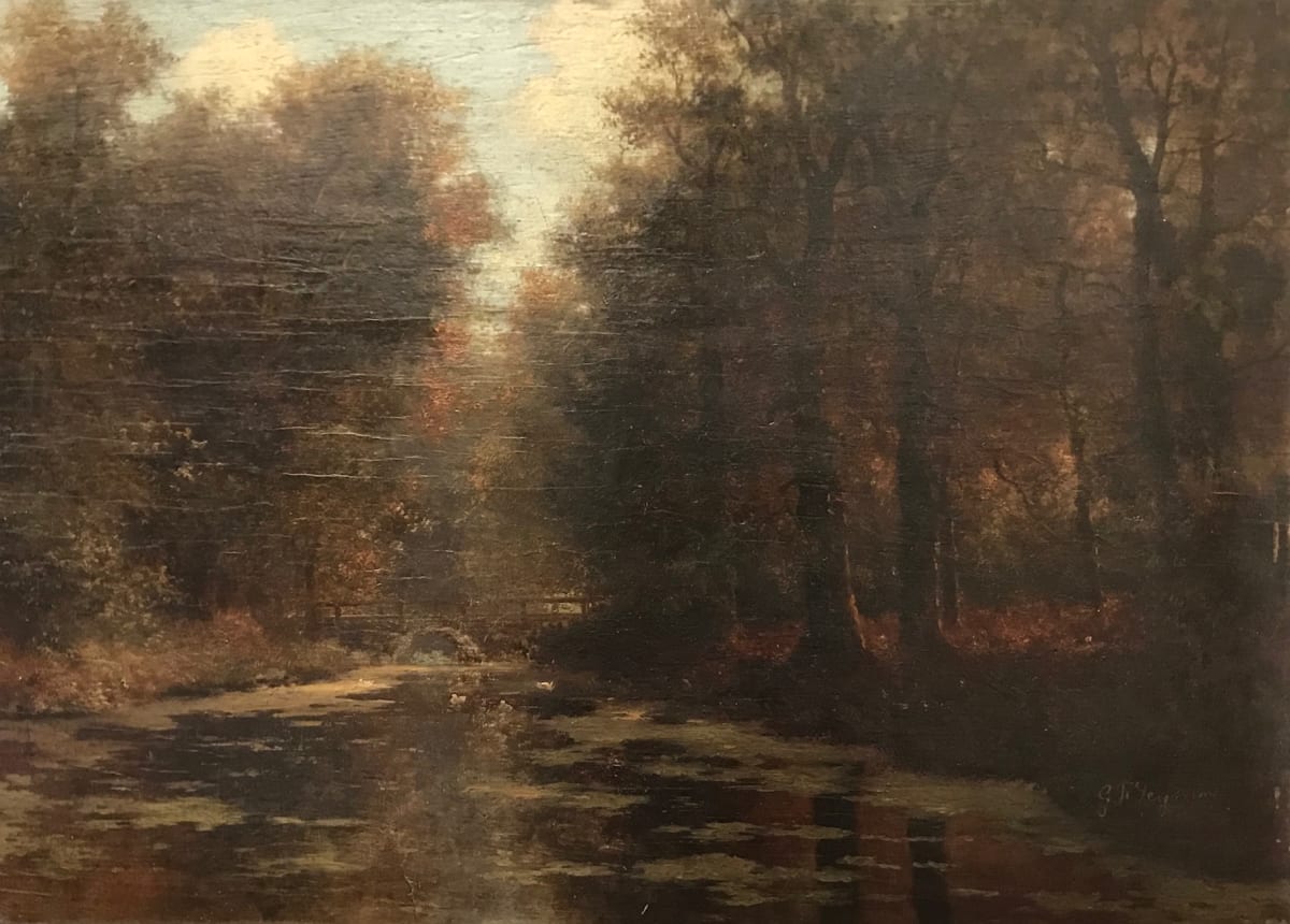 River Scene with Bridge by George Frederik  Teijssen 