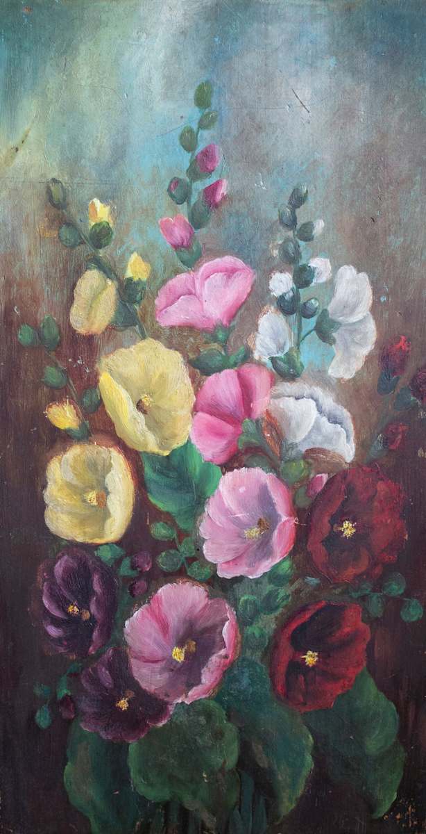 Hollyhocks by Unknown, Image 2.