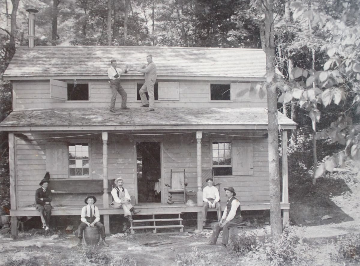 Fisticuffs on the Porch Roof by Unknown, United States, Image 1.