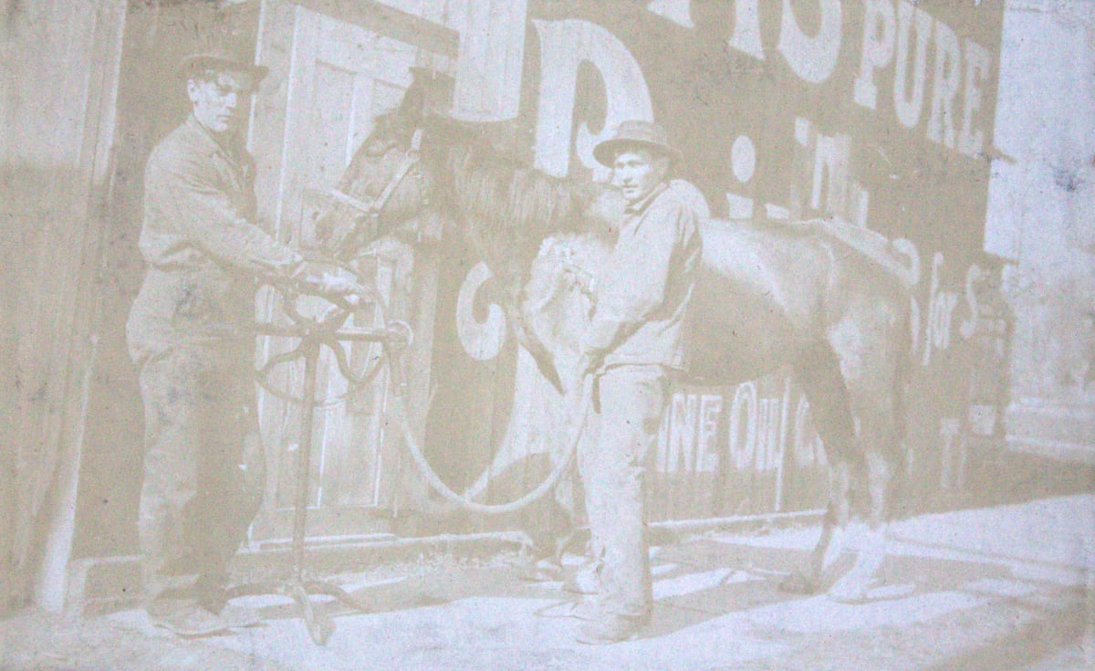 Grooming a Horse by Unknown, United States, Image 1.