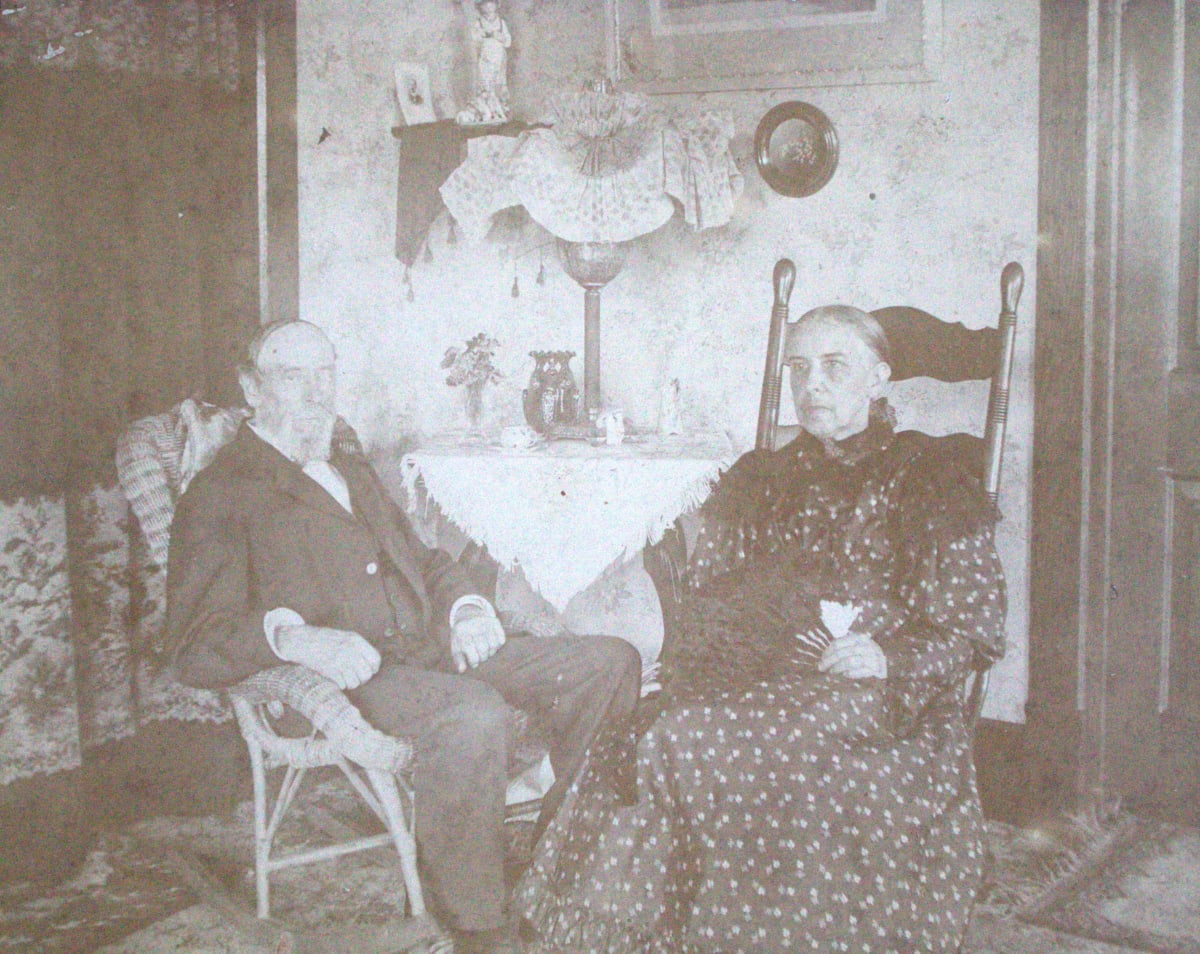 Interior Scene with Elderly Couple by Unknown, United States 