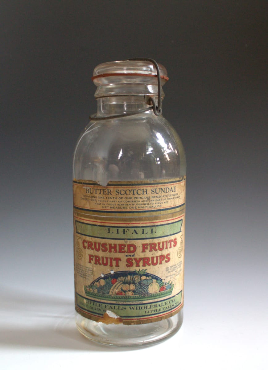 Ice Cream Topping Jar by Anchor-Hocking Glass Company, Little Falls Wholesale Co. 