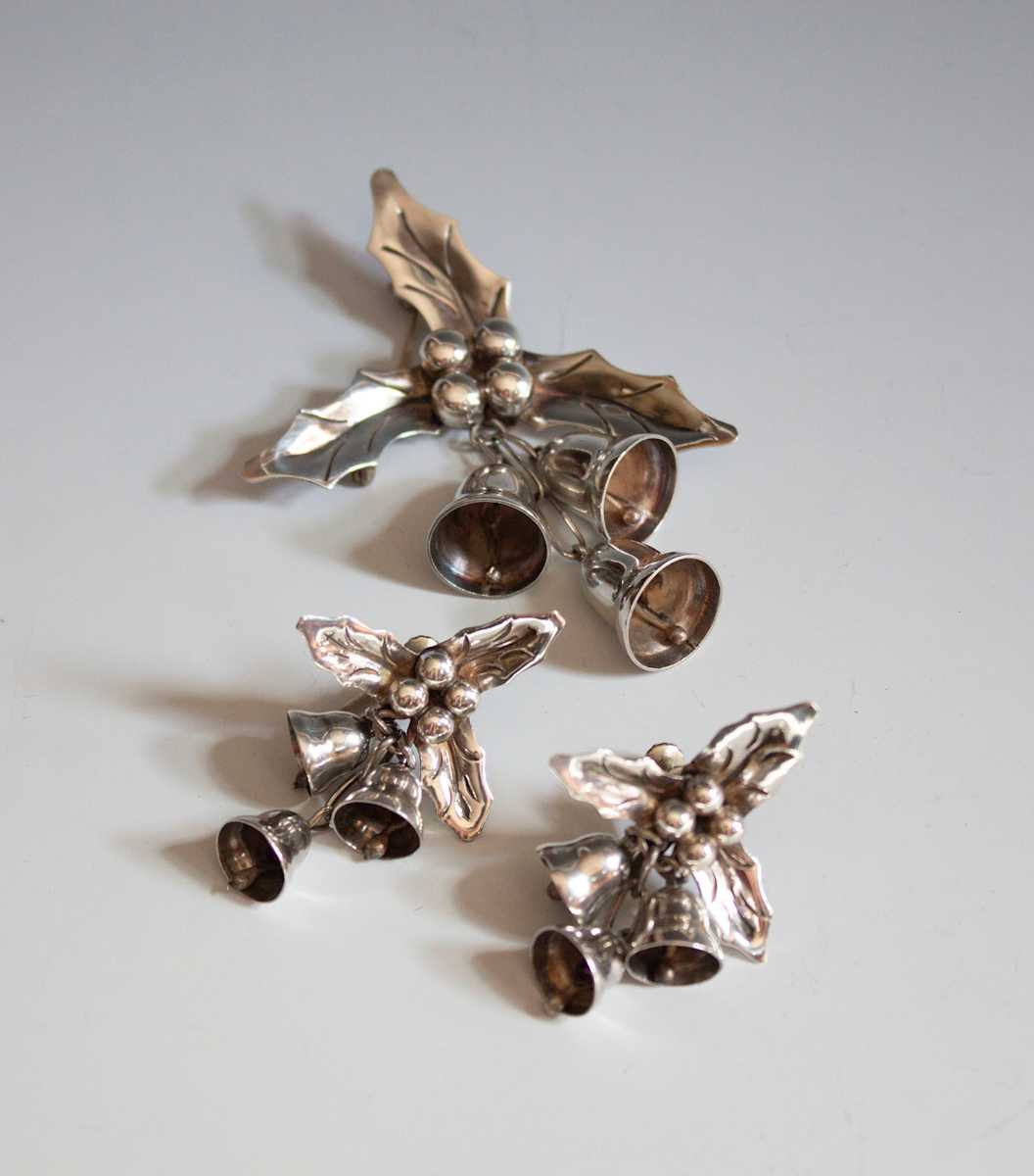 Brooch and Earrings by Taxco, Image 1.