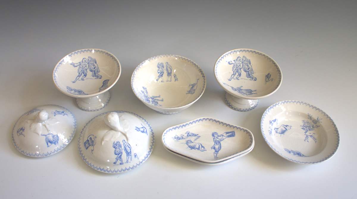 Child's Dinner Service (partial) by Sarreguemines 