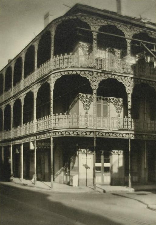 Lacy Balconies, Royal St. by Eugene A. Delcroix 